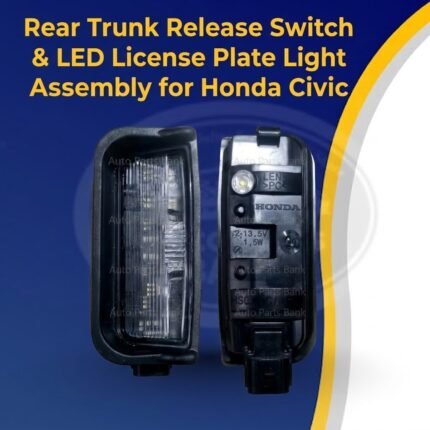 Rear Trunk Release Switch & LED License Plate Light Assembly for Honda Civic